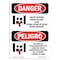 Signmission OSHA, Crush Hazard From Falling Load Bilingual, 14in X 10in Rigid Plastic, 10" W, 14" H, Spanish OS-DS-P-1014-VS-1819 - alternate 1
